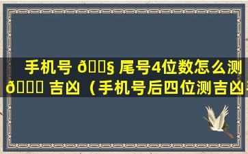 手机号 🐧 尾号4位数怎么测 🐟 吉凶（手机号后四位测吉凶手机尾号四位数算的是零）